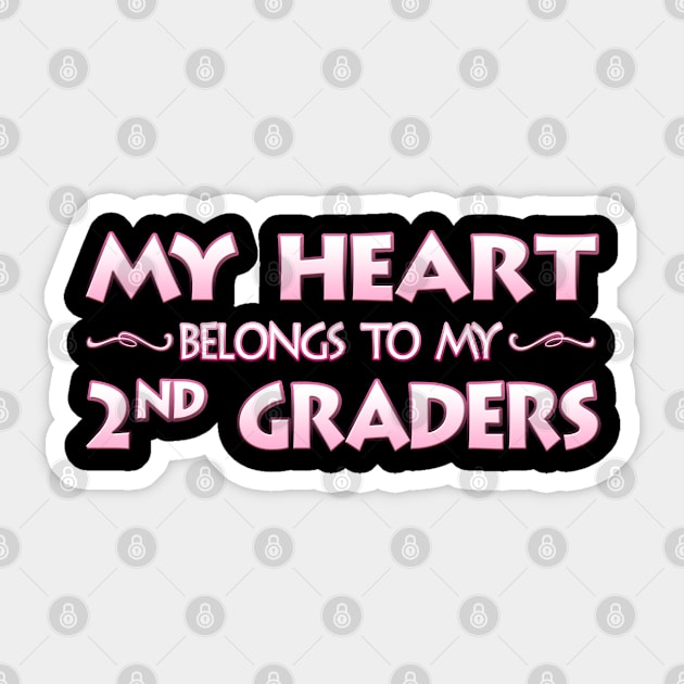 Valentine's Day School Gift For 2nd Second Grade Teachers Sticker by MagikTees